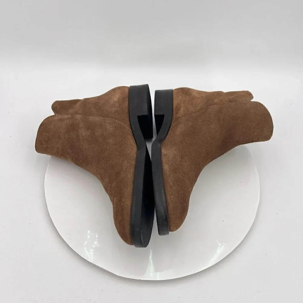 See By Chloe Women Size Eu 39.5 US 9.5 Brown Suede Leather Side Zip Ankle Boot